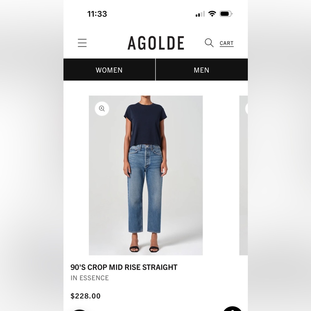 Agolde 90’s Mid-Rise Crop - Size 25